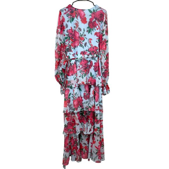 Saks Anthro Hutch $297 Wrap Floral Tiered Maxi Dress Size 0x NWT - Picture 9 of 10